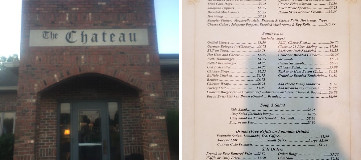 The Chateau Menu